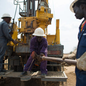 South Sudan Well Drilling near Akuem, Lead Well Driller George St. Jean